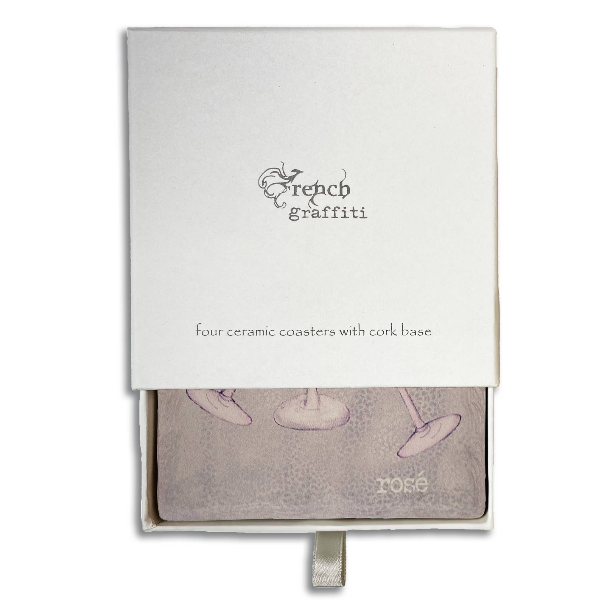 French Graffiti - Vente Sous-verre - Ensemble de dessous de verre absorbants Rose All Day1