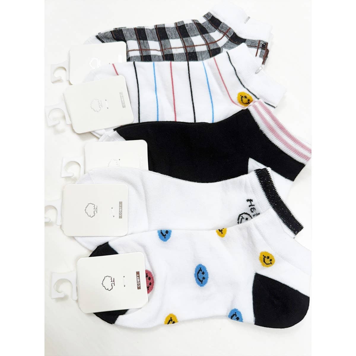 MIX COLOR Assorted Smiley Designs All Year Long Socks for wholesale on Faire3