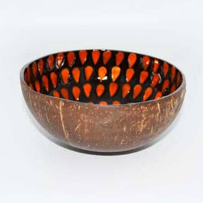 Kokosschelp Oranje Druppel Parelmoer voor wholesale door Makapli