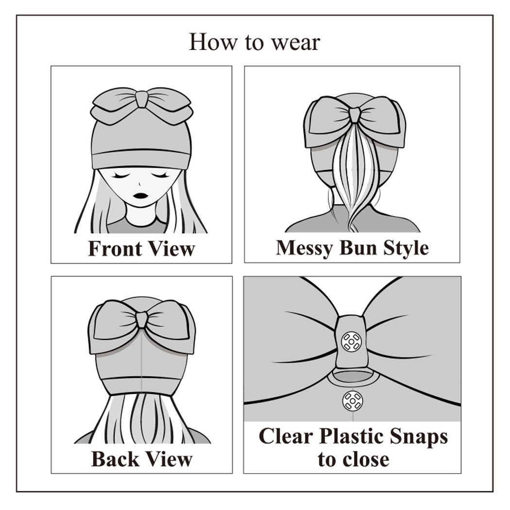 Fashion City – Engroshandel Beanie - Dame – Messy Bun Bow Beanie med pailletter6