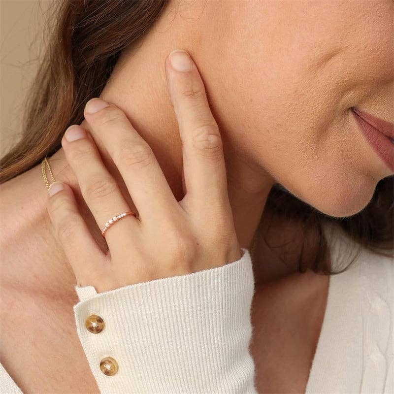 Perimade & Co. LLC - Wholesale Multi-Stone Ring - Dainty Triple Opal Stacking Thin Ring in 925 Sterling Silver2