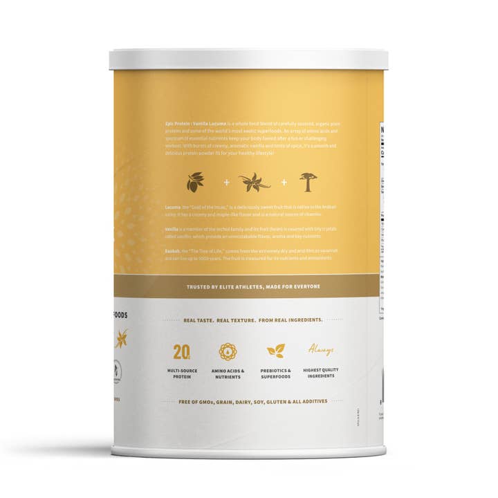 Sprout Living - Wholesale Protein/Superfood Powder - Epic Protein | Organic Plant Protein, Vanilla Lucuma, 2 LB