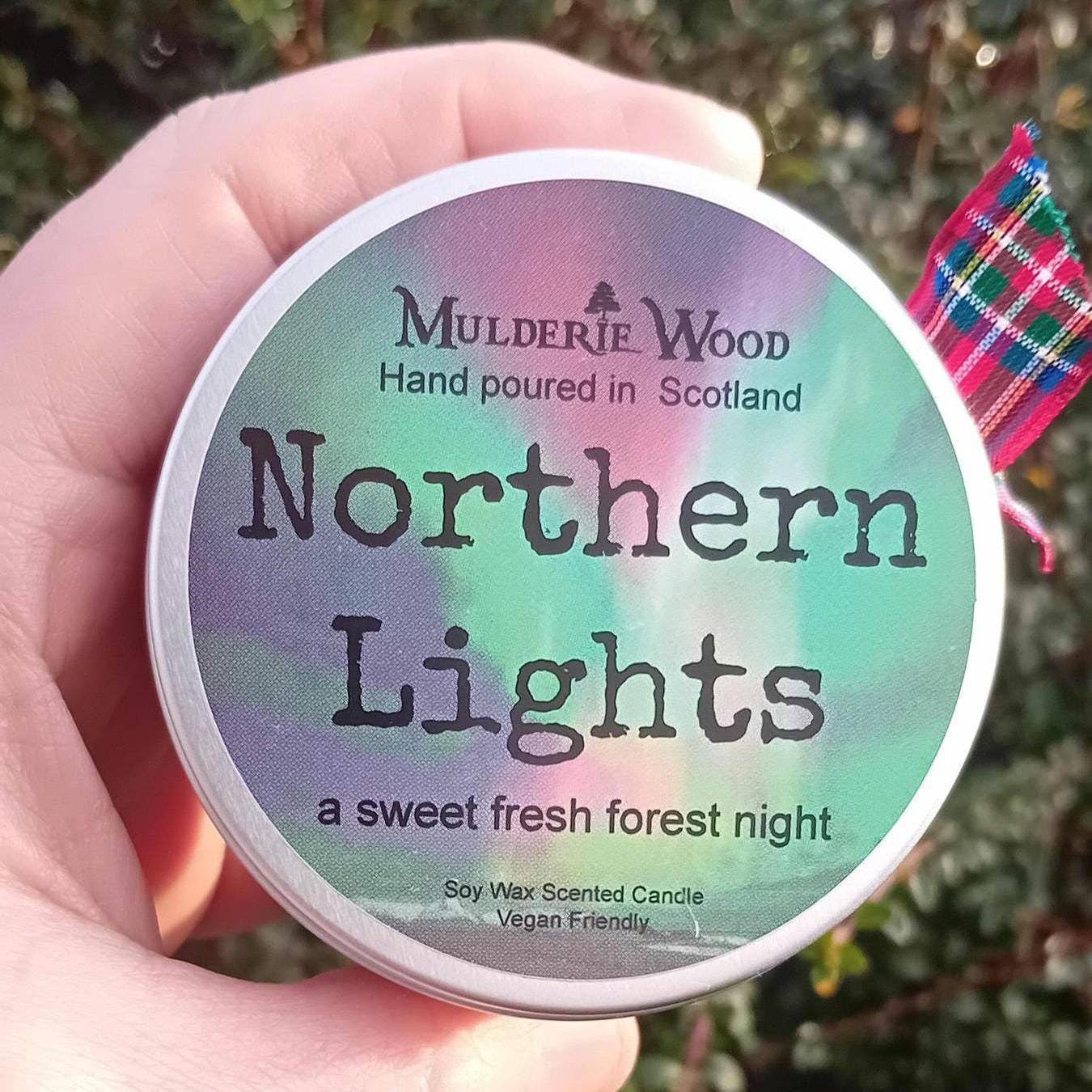 Mulderie Wood - Wholesale Travel Candles - Northern Lights (Aurora) Fresh Pine Scottish Gift Candle4
