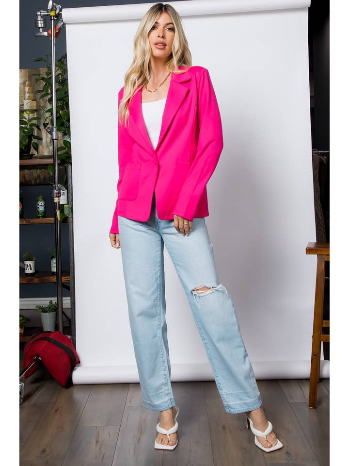 26 International - Wholesale Blazer - Women's - Ponte One Button Front /w Patch Pocket Blazer22