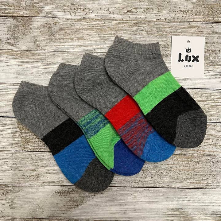 Athletic socks for kids - 4 pack for wholesale by Lox Lion