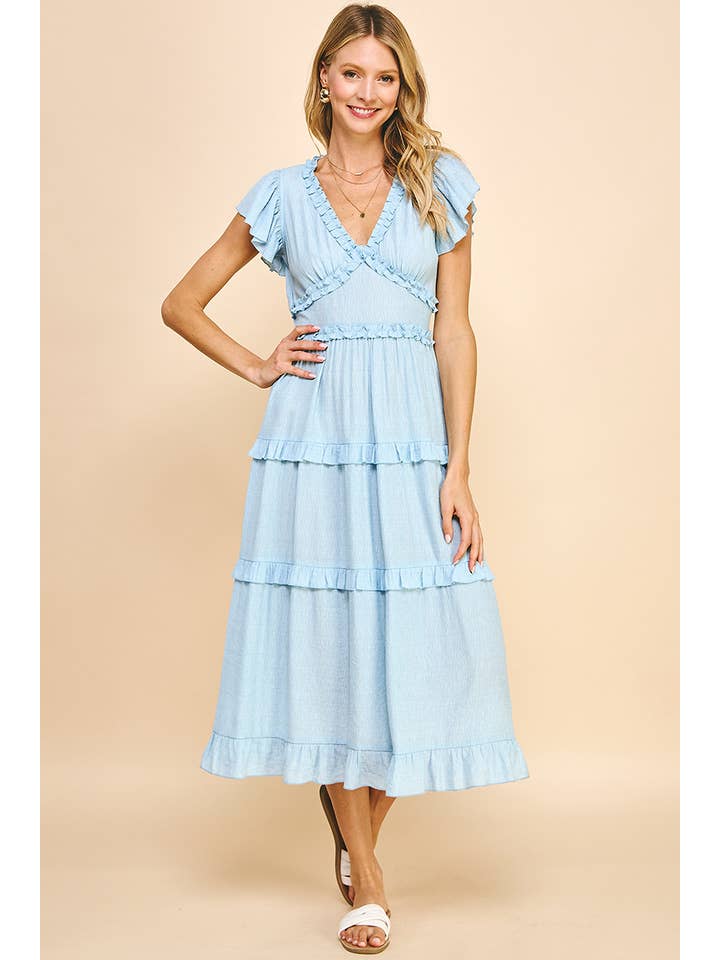 PINCH - Wholesale Dress - Women's - RUFFLED TEA LENGTH DRESS - 3597D24