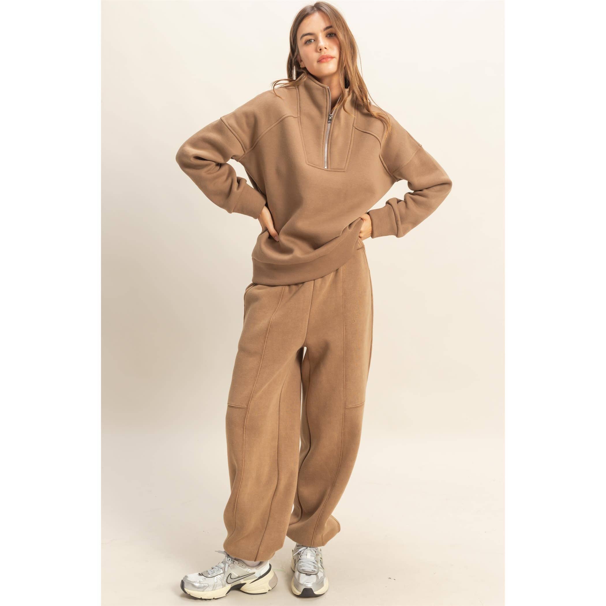 HYFVE – wholesale Sweatshirt – Women's – Snow Garment Wash Quarter Zip Pullover1