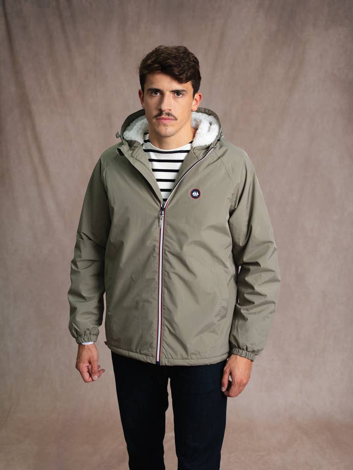 G2ANTOINE, Herre vindjakke med kort lynlås og hætte for engroshandel hos Hublot Mode Marine