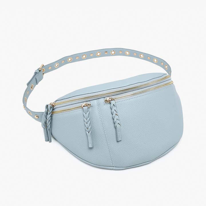 Jen & Co. - Wholesale Crossbody Bag - Women's - M2548 Nova Studded Sling Bag w/ Braided Zippers
