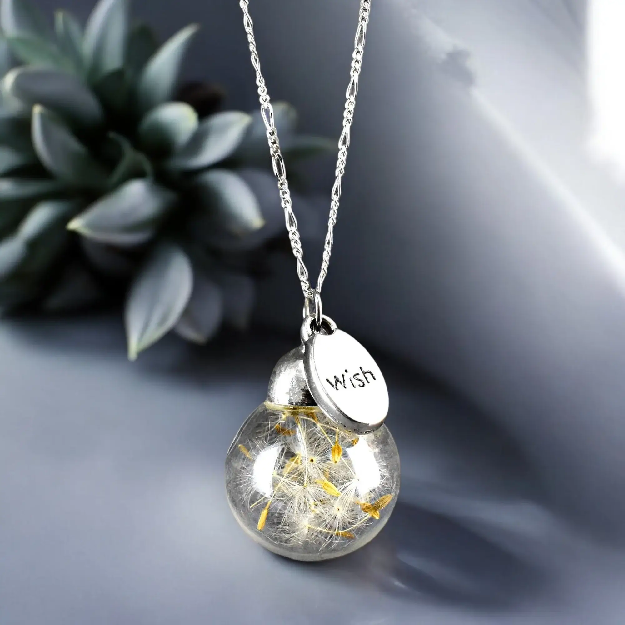 MadamLili - Wholesale Pendant/Charm Necklace - Dandelion Necklace 925 Sterling Silver Wish You Something Terrarium Jewellery — K925-180