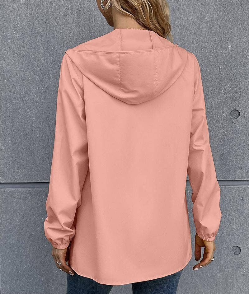 HIDDENBRAND - Wholesale Jacket - Women's - Zippered hooded jacket lightweight outdoor waterproof jacket13