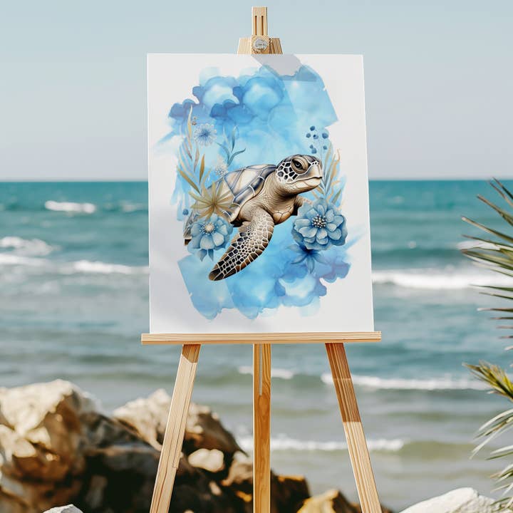 Sea turtle 8x10 art print for wholesale by Latitudes Designs