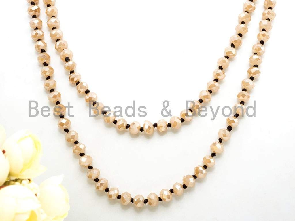 BestBeads&Beyond – wholesale Beaded/pearl necklace – 60" Extra Long Knotted Crystal Necklace4