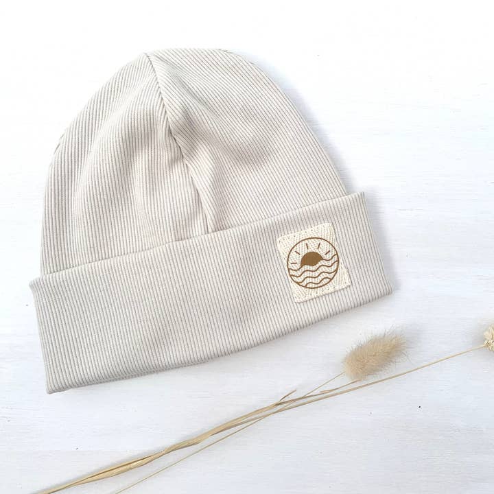 rib beanie | Sun & Waves | zand voor wholesale door lütt & Lang
