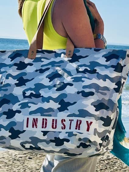 Grand Sac Rectangulaire Fermeture Éclair Anse Cuir - CAMO SKYLAR pour la vente par Casa Natura Design SL