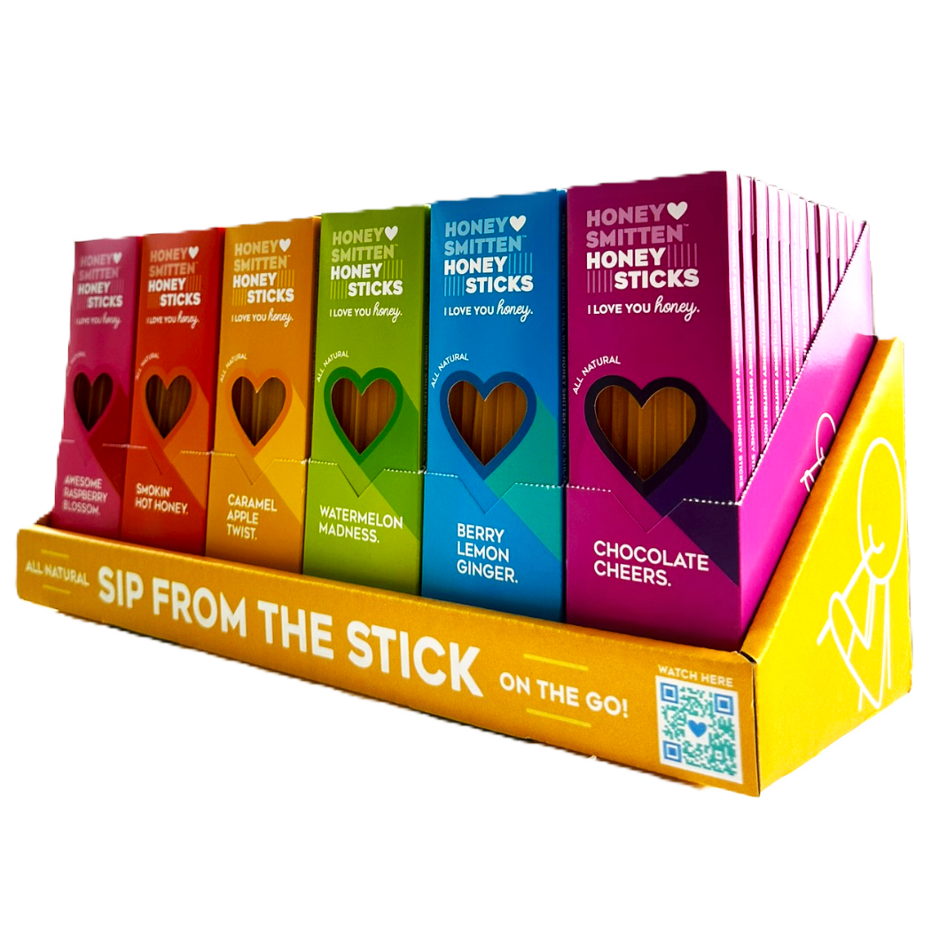 Honey Smitten - Wholesale Honey - Honey Sticks - Variety Display: Awesome 6-Pack, 84 units2