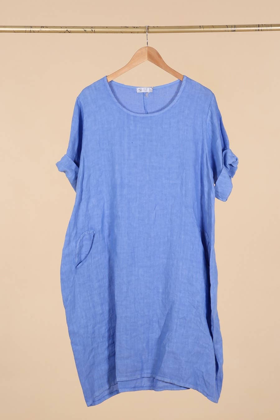 la maison des fibres naturelles - Wholesale Dress - Women's - Round neck dress in 100% linen 676131