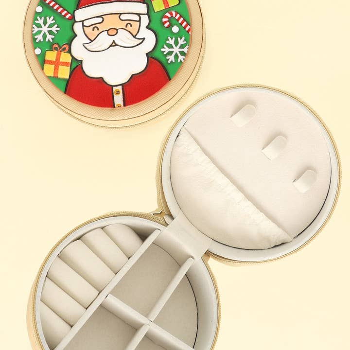Christmas Santa Clause Themed Leather Jewelry Box for wholesale by SP Sophia Collection