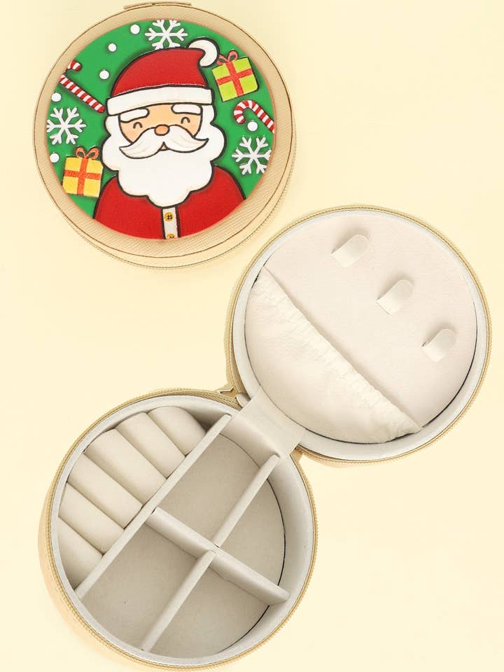 Christmas Santa Clause Themed Leather Jewelry Box for wholesale by SP Sophia Collection