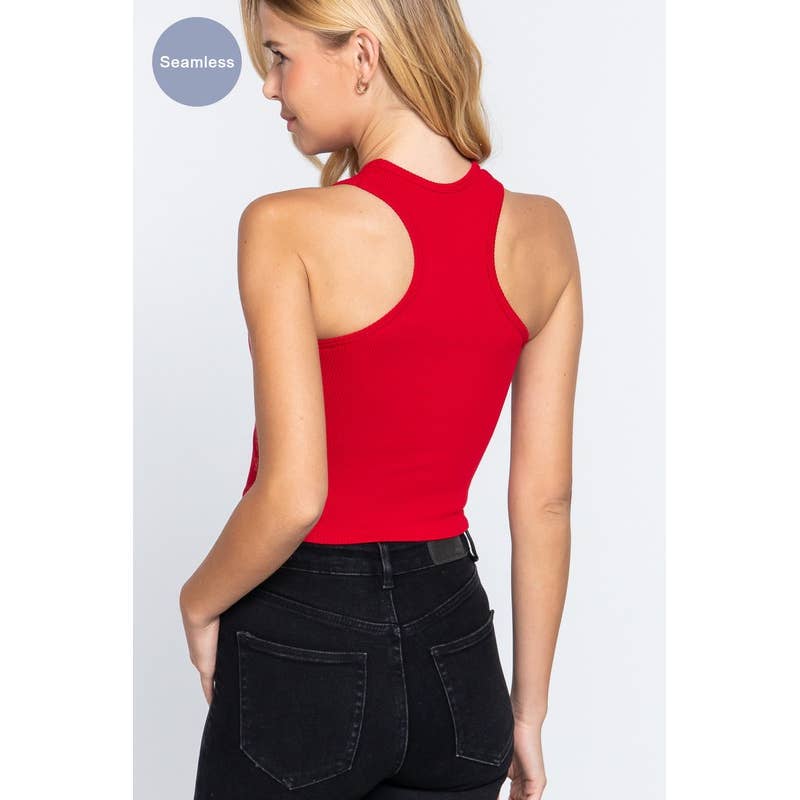 MintChoco – Großhandel Strickoberteil – Damen – NAHTLOSES CROP-TOP MIT UNTERSTREICHUNGSDETAIL5