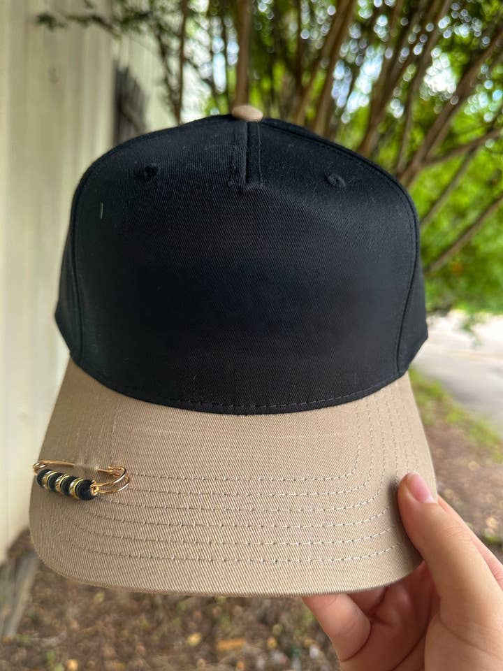 Black Khaki BLANK Otto Canvas Trucker Hat for wholesale by PB&J Prints Co