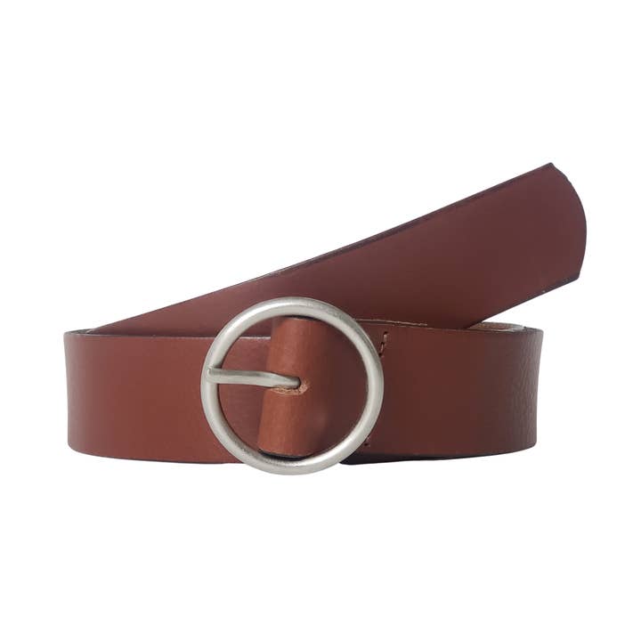 Sempre - Cinto Cintura Cognac Vachetta Pele com Circular Bu por atacado de NAB LEATHER