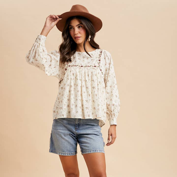 FLORAL PRINT COTTON BLOUSE and other Purchase Wholesale blusas moda. Free Returns & Net 60 Terms on Faire trending on Faire.
