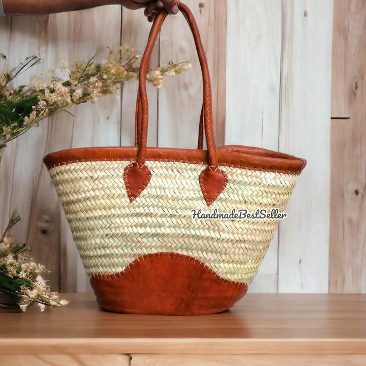 HandmadeBestSeller – Großhandel Strandtaschen – Sommertaugliche handgemachte Strandtasche aus Stroh