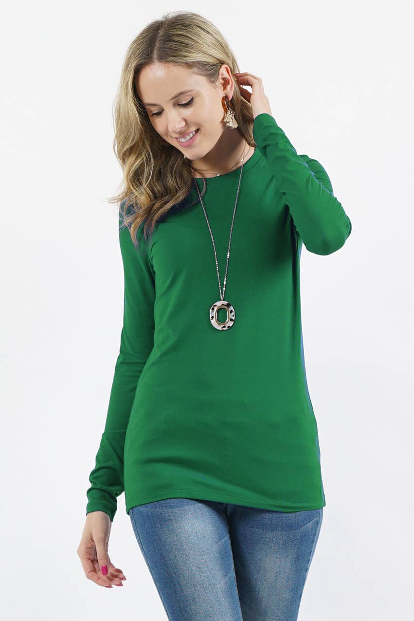 42POPS - Wholesale T-Shirt - Women's - Microfiber Long Sleeve Round Neck Tee1