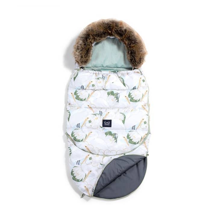 Winterproof Stroller Bag Combo - Heron in a Cream Lotus for wholesale by La Millou USA