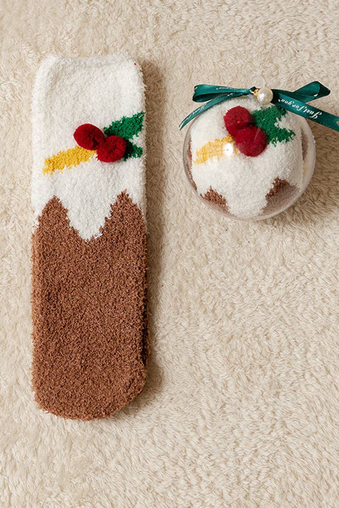 UNISHE - Wholesale Socks - Women's - Cartoon Christmas Fleece Socks MOQ 5Pairs ZZKF30310