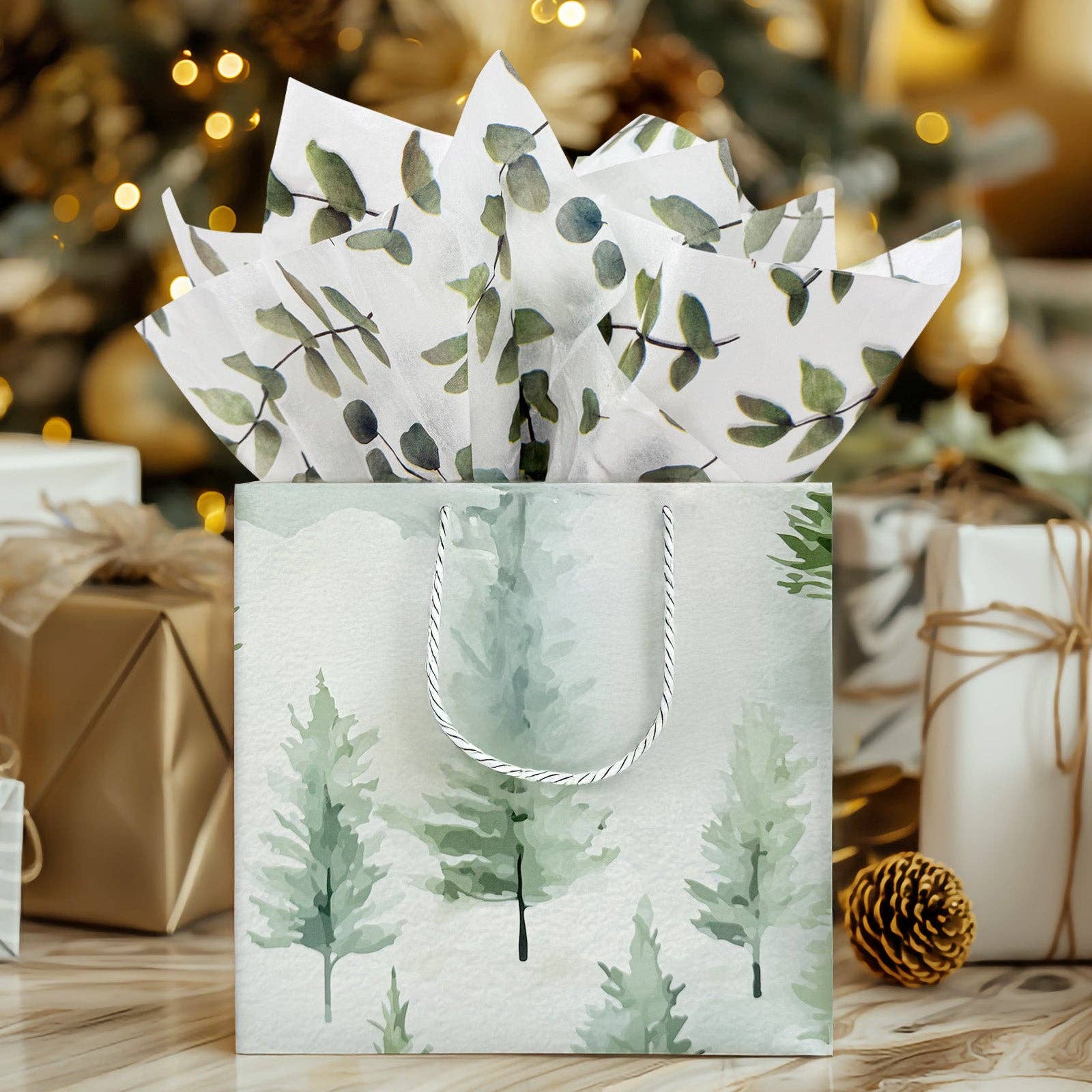 Wrapables.com - Vente Papiers de soie - Papier de soie Eucalyptus Wrapables 60 feuilles 13,75 x 19,753