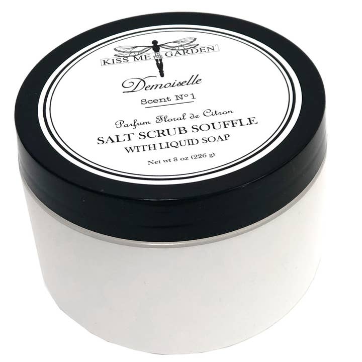 8 oz Demoiselle Salt Scrub Souffle for wholesale by Kiss Me in the Garden