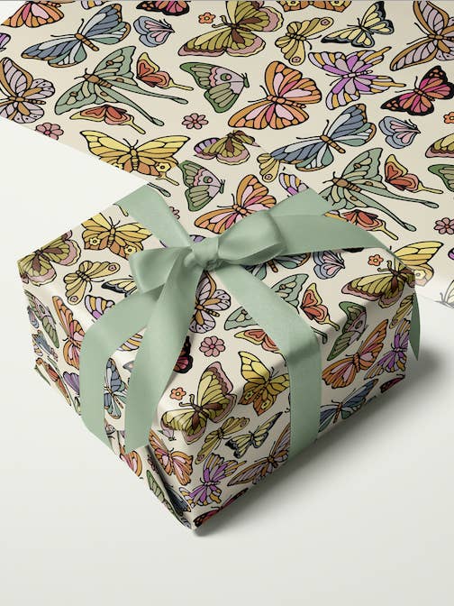 Schmetterling-Geschenkpapier für den Großhandel von Kira Cyan