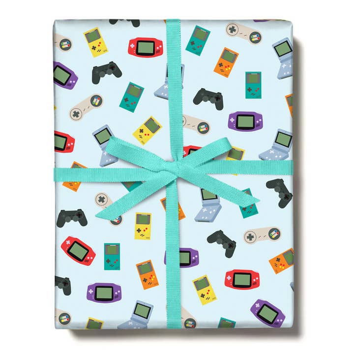 RETRO GAMES Gift Wrap For Him, Her for wholesale by Central 23 Cards