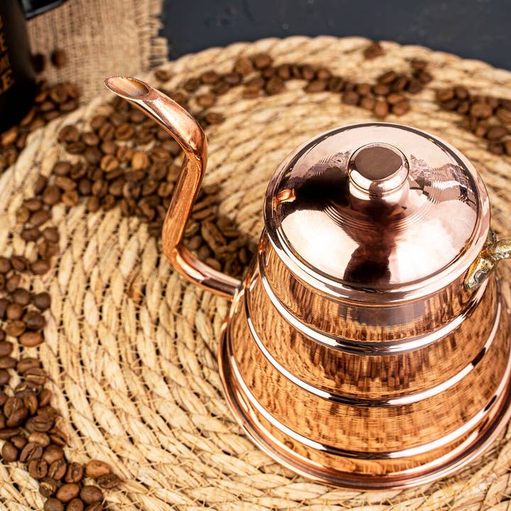 ANATOLIACRAFT - Wholesale Tea Pot - Copper Coffee & Tea Serving Pot | Handmade Solid Copper Coffee Pot | Handmade Copper Kitchen Utensil
