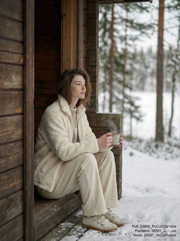 Mimi & Gogo - Wholesale Pants - Women's - Wide cotton thick joggers @36591_JLEpais14