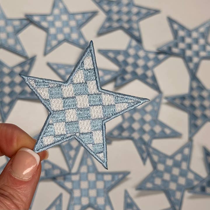 Aloe and Milk Boutique - Wholesale Patch - Checkered Star patch, game day patch, dance, cheer patch6