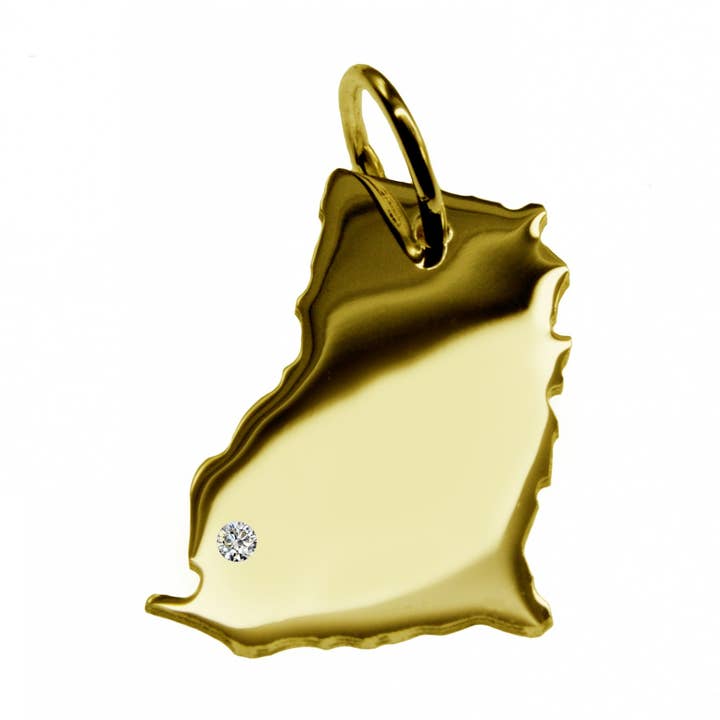 Collier pendentif en forme de carte du Ghana pour la vente par S.W.w. Schmuckwaren GmbH