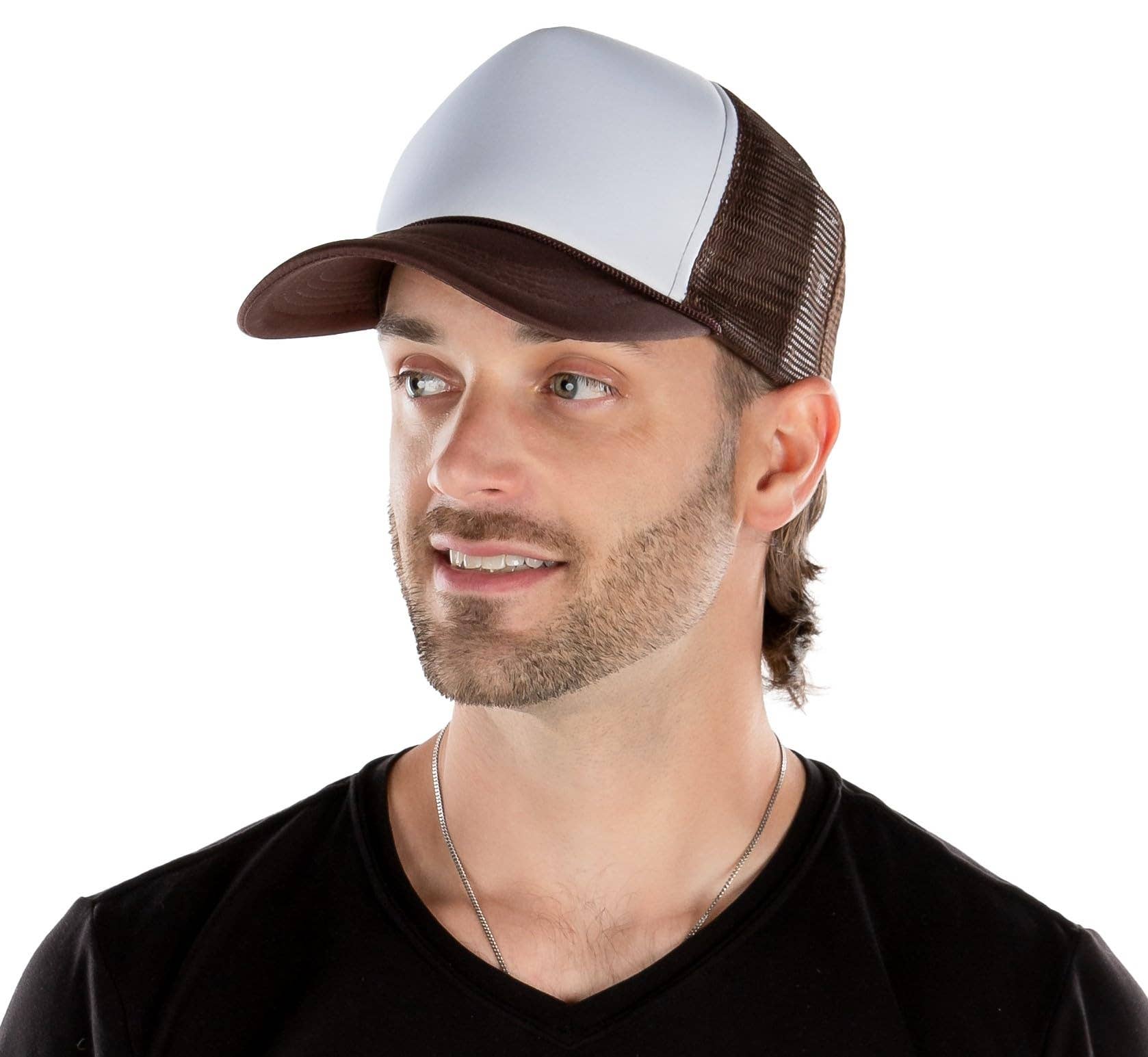 Funky Junque – Engroshandel Trucker hat - Herre – Skum Snapback Trucker Hat - Brun/Hvid4