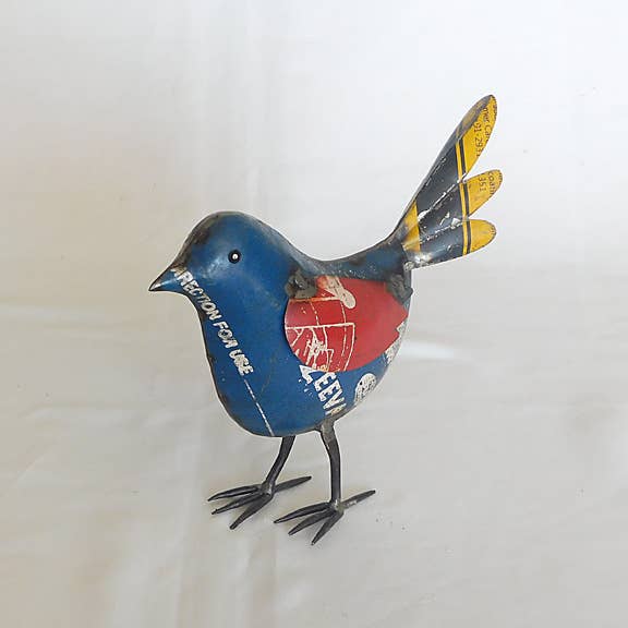 Everyday Artifact - Wholesale Sculpture - Bluebird Bird Recycled Metal Animal1