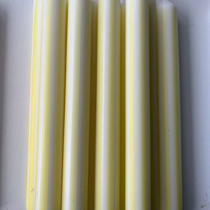 The Colour Emporium - Wholesale Tapered Candle/Candlestick - PASTEL PINSTRIPES individual