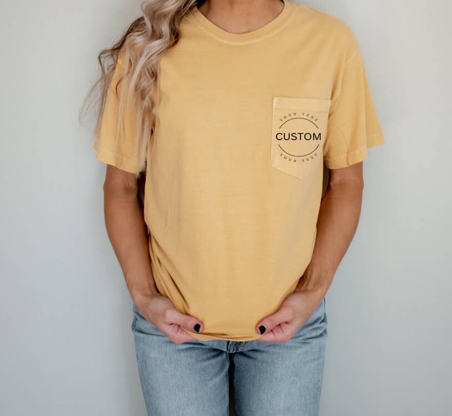 One Nine – Großhandel T-Shirt – Damen – One Nine Custom Comfort Colors T-Shirt mit Tasche - Modell 60301