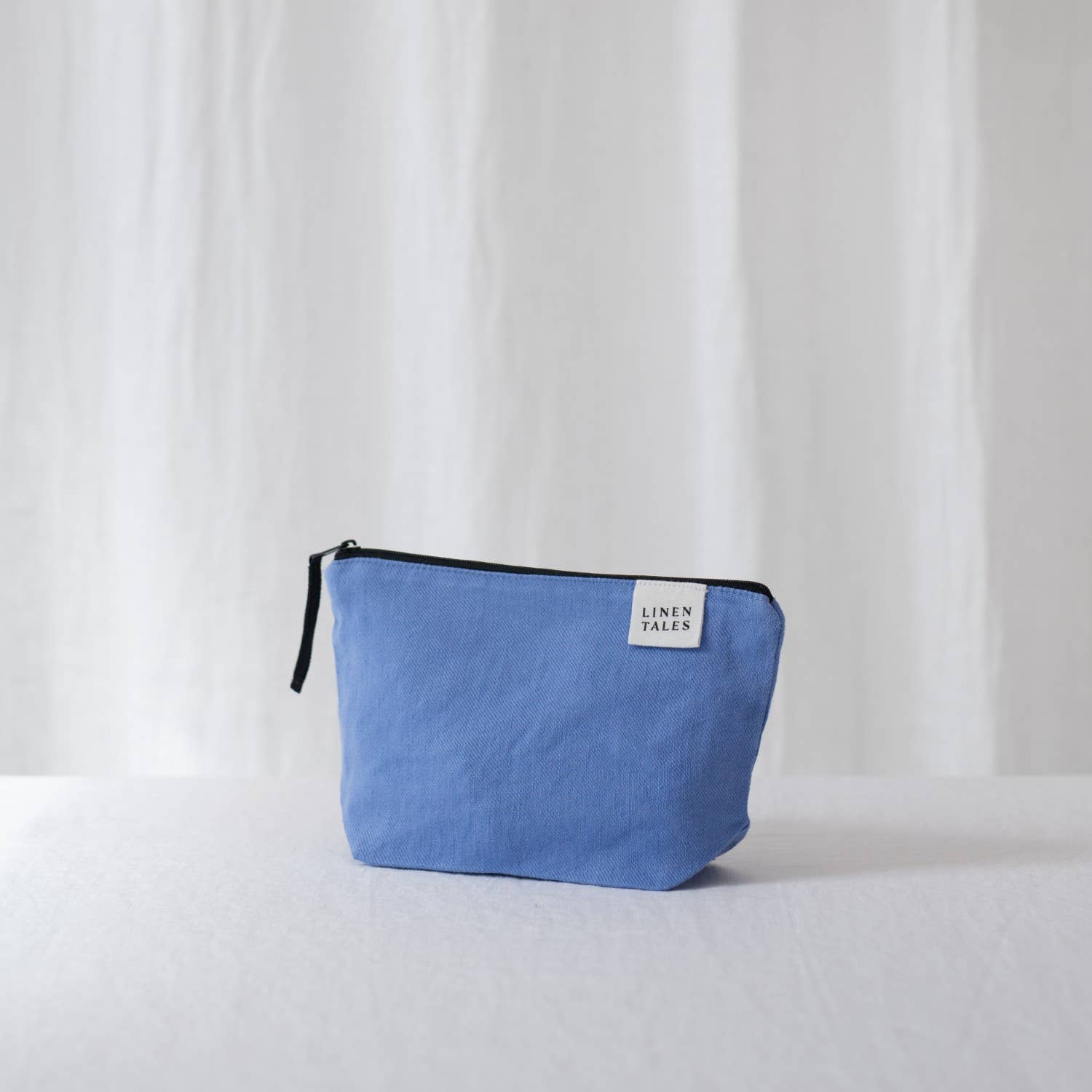 Linen Tales (We cover U.S. import duties) - Wholesale Makeup/Cosmetic Bag - LIMITED EDITION Persian Blue Twill Linen Makeup Pouch