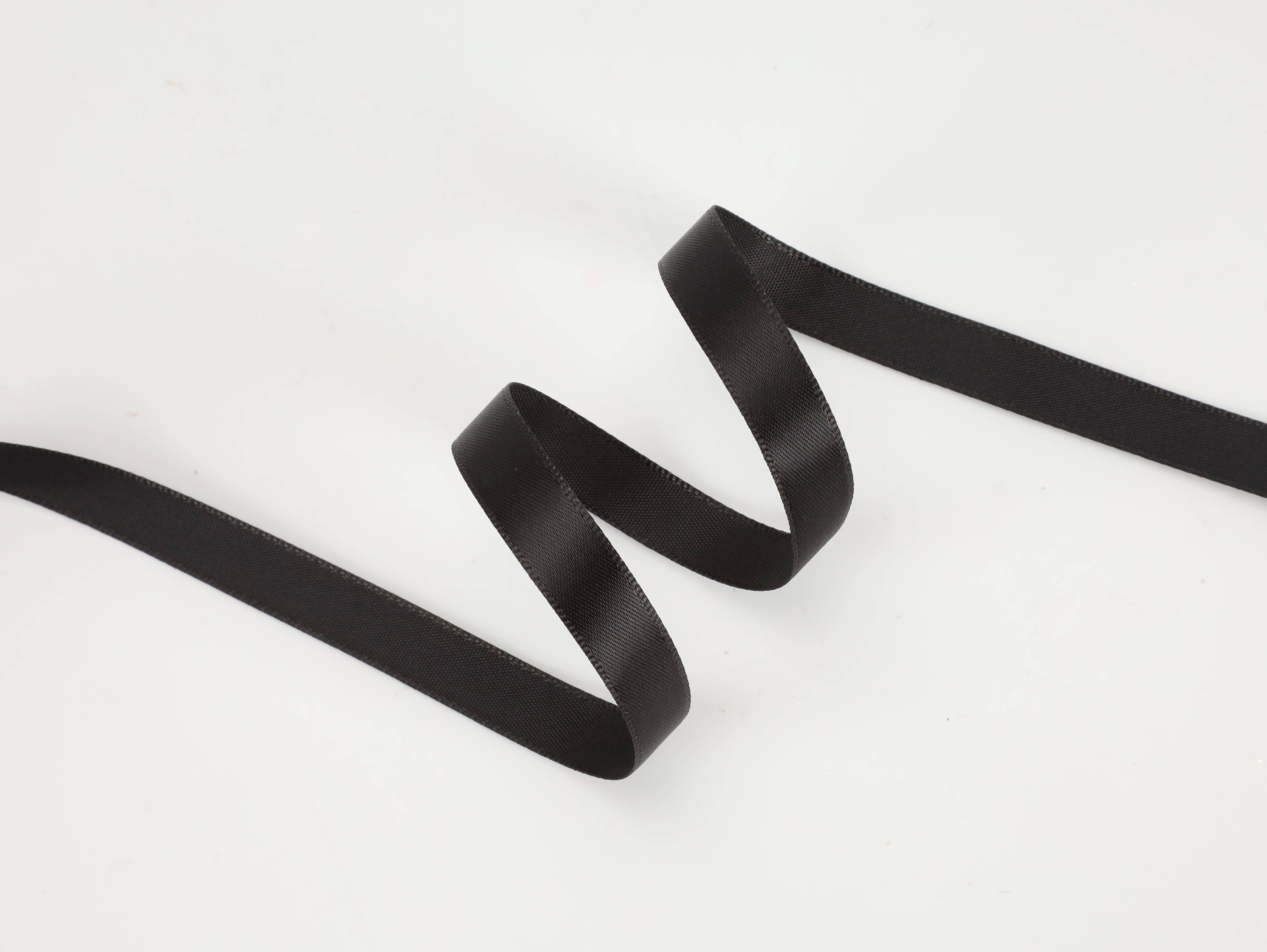 LA Ribbons Wholesale - Wholesale Linten - Dubbelzijdig satijnen lint | Zwart (030)2