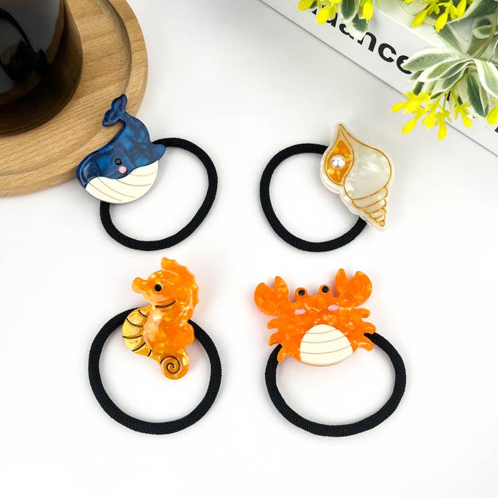 TheDivaSoap - Wholesale Hair Tie - Acetate Marine Animal Hair Tie, Funny Hair Ties