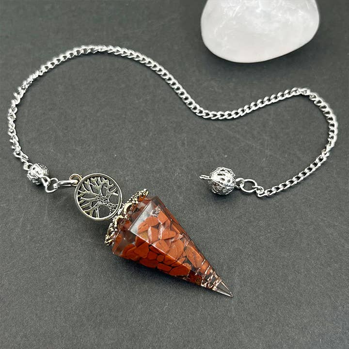 GemMeet – Pedra/cristal espiritual por atacado – Pêndulo de Quartzo Rosa da Árvore da Vida