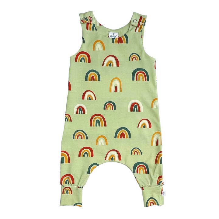 Green Rainbow Dungarees for wholesale by My Mini Munch