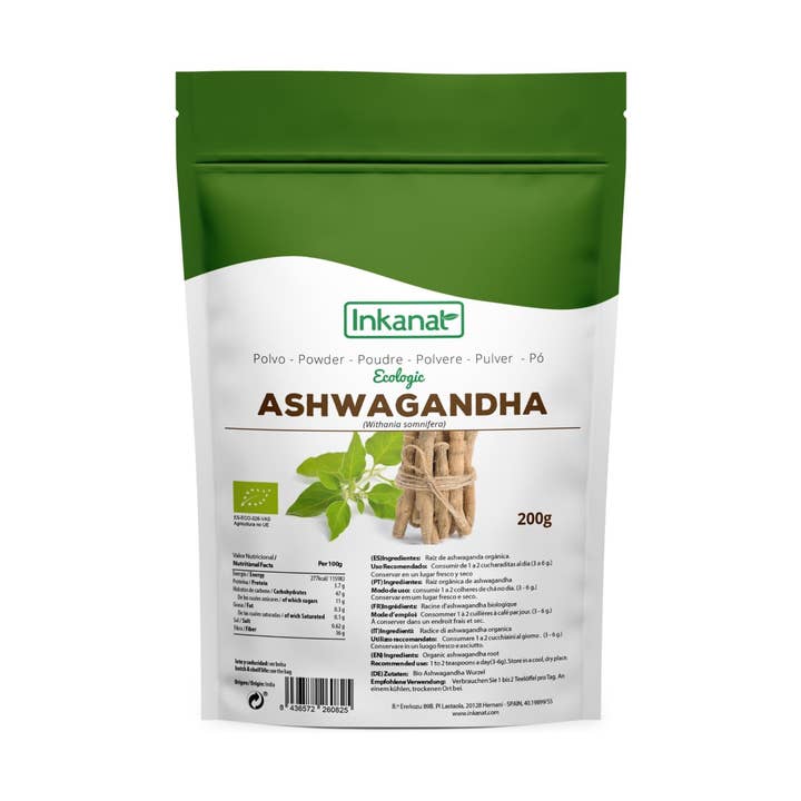 Ashwagandha en poudre bio 200g et en vrac au kg pour la vente par INKANAT