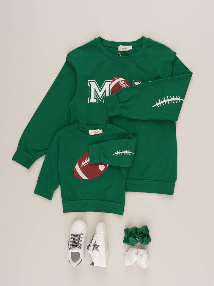 Marie Nicole Clothing - Wholesale Mommy & Me Sets - Mom & Me Embroidered Touchdown Twin Top4